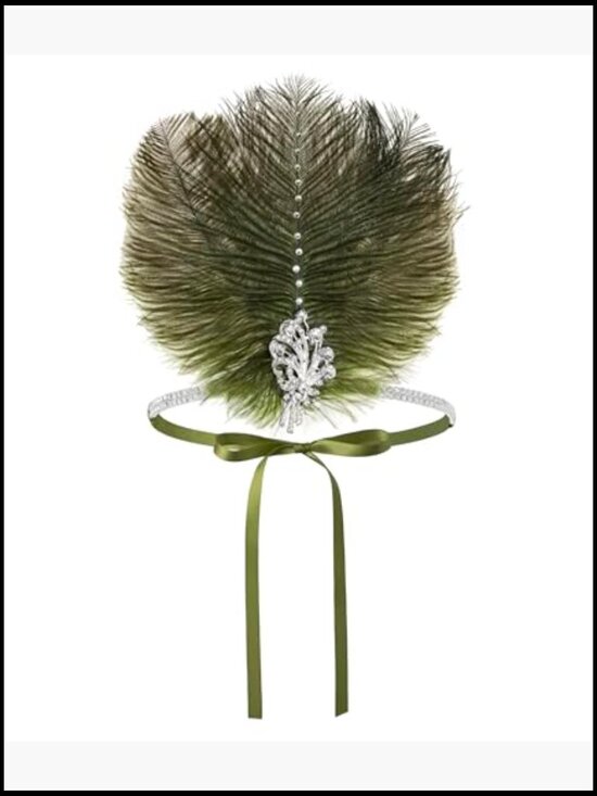 Feather Headband Handmade Vintage Gatsby Hair Accessory for Costume Parties main image 7
